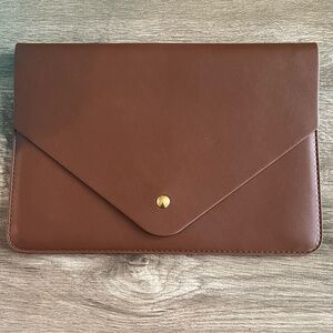 Brown 13.6 inc. Faux Leather Laptop Sleeve